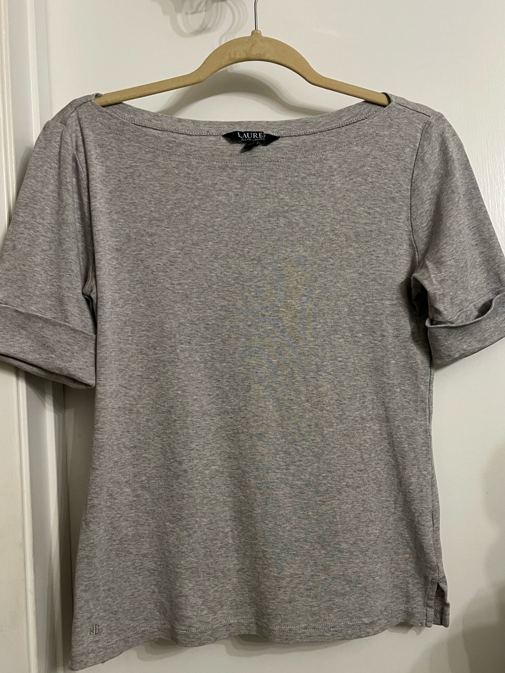 Ralph Lauren Gray Boatneck Short Sleeve Tee